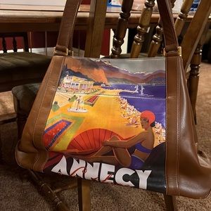 Hand painted leather bag